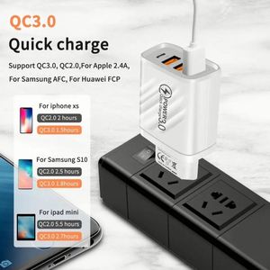 อะแดปเตอร์ชาร์จโทรศัพท์มือถือแบบติดผนัง 3USB+PD Type C รองรับ QC3.0 หัวปลั๊กแบบ EU US กำลังไฟ 20W - Product Image 5