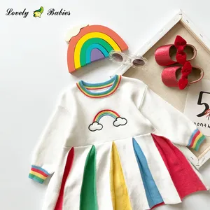 international wholesale clothing baby boy rainbow printed christmas outfits