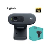 Untuk Logitech C270 kamera Web CMOS 720p USB fokus otomatis dengan mikrofon bawaan untuk Desktop/Laptop/Monitor komputer stok