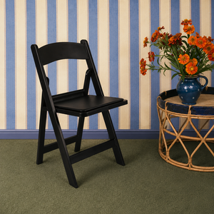 Comfortable Modern Resin <b>Stackable</b> Folding <b>Chair</b> Black Lightweight & Portable Outdoor <b>Dining</b> Park Garden Furniture - Product Image 1
