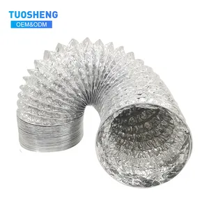 TUOSHENG Customized Size Indoor Exposed Ventilation Air Duct Hose Aluminum Foil Flexible Tube