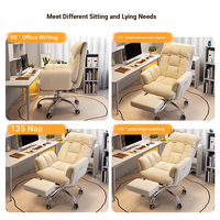 Sillón de Oficina Reclinable Cómodo para el Hogar, Asiento Ajustable en Altura con Superficie de Tela, Sofá para Dormitorio de Niñas