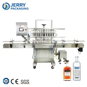 JERRYPACK JOF-8 50ml-2000ml Eight Nozzles Automatic Equal Level Overflow High Quality Automatic Vodka Filling Machine