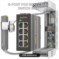 KeepLiNK KP-9000-45-8TXm 10/100Mbps POE Unmanaged Mini 8-Port Industrie-Switch IP40-Schutz für Außenbereich DIN-Schienenmontage 1,8G Kapazität