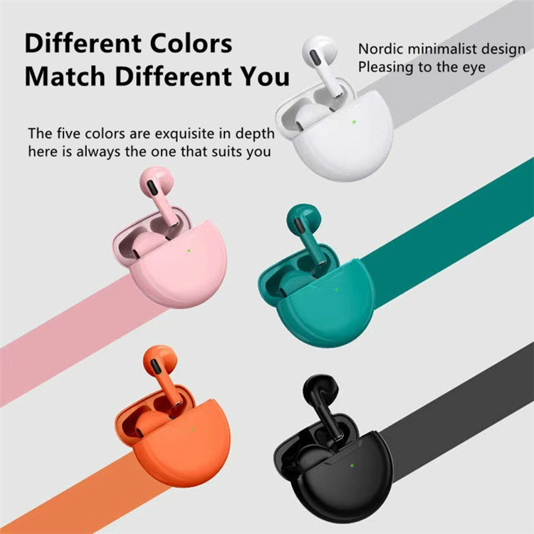 New design Headphones Pro6 Pro5 Hifi Stereo 5.0 Wireless Earphone Noise Canceling TWS earbuds For iPhone Android phone