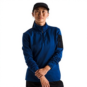 Sudadera deportiva informal para mujer con media cremallera, cálida, oversize, de poliéster, para entrenamiento, running, con capucha, de ajuste holgado - Product Image 4