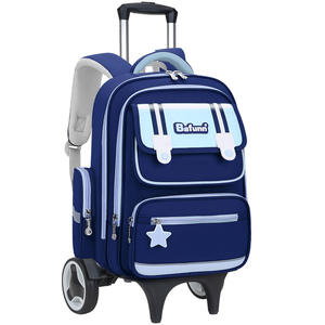 26 Nouveaux Sacs <span class=keywords><strong>à</strong></span> Dos <span class=keywords><strong>à</strong></span> Roulettes en Tissu Oxford avec Motif Lettres pour Élèves du Primaire (CP au CM2) Garçons et Filles – Respirants et Imperméables - Product Image 5