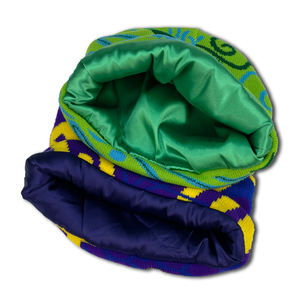 Bonnets <span class=keywords><strong>en</strong></span> tricot personnalisés OEM avec broderie 3D de motifs jacquard multicolores-Bonnets <span class=keywords><strong>en</strong></span> <span class=keywords><strong>satin</strong></span> à carreaux pour personnages de dessins animés - Product Image 6