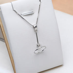 จี้เงินแท้ S925 ทำมือจากเกาหลี อุปกรณ์ DIY พร้อมฐานใส่ไข่มุกแบบถอดได้ 9-11 มม. สำหรับผู้หญิง-858 อุปกรณ์งานฝีมือ - Product Image 4