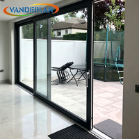 Porte coulissante en alliage d'aluminium pour balcon et terrasse, structure en verre drainant, fabriquée en Chine, pour projets de bâtiments résidentiels