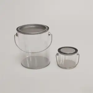tin lid round pvc clear plastic box with lids and handle