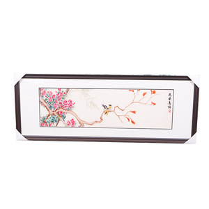 Suzhou Embroidery Wall <b>Hanging</b> Floral Pattern Framed Home Decor Finished Product Single Piece <b>White</b> - Product Image 4
