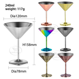 الفاخرة الفولاذ المقاوم للصدأ 304 مارتيني الزجاج جونميتال الأسود زجاجات الشمبانيا المربعة القدح كوب نبيذ أحمر كوب - Product Image 2