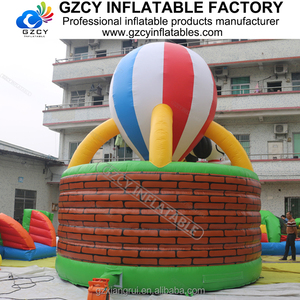 Château gonflable combiné pour enfants, type montgolfière, pour extérieur, avec zone de danger, toboggan, en PVC, facile à installer - Product Image 6