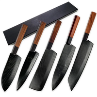 Vente en gros ensemble de couteau de cuisine en acier inoxydable ensemble de couteaux de chef japonais manche en bois couteaux de cuisine ensemble de couteaux pour la cuisine