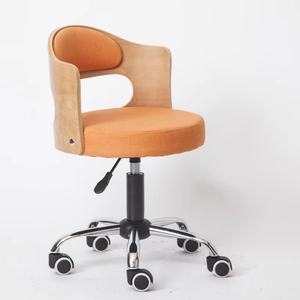 Fauteuil pivotant moderne, dossier complet, siège rembourré, sans accoudoirs, basculant, en bois massif, pour la maison, le bureau, le bar, meubles - Product Image 6