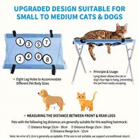 Hamac de bain pliable haut de gamme pour animaux de compagnie, structure en X, séchage rapide, maille, huit trous réglables pour les pattes, base antidérapante, toutes saisons, pour chiens
