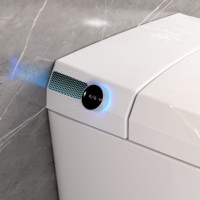 WC intelligent en céramique de haute qualité à poser au sol, avec télécommande, siège chauffant, double chasse d'eau, fonctionnement automatique, veilleuse, pour femmes
