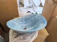 Lavabo de salle de bain de style Wabi Sabi Évier de forme irrégulière en travertin jaune Artistique Pierre artificielle Comptoir Lavabo à main