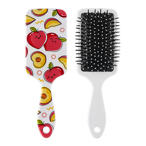 Peigne à cheveux pour filles imprimé fruits de haute qualité en gros avec logo et fonction massage du cuir chevelu - Product Image 4