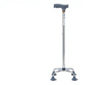 Bastón de cuatro patas KS, antideslizante, estable y telescópico, para ancianos, ayuda para la movilidad. - Product Image 1