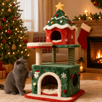 Tour pour chat OEM personnalisée en forme de sapin de Noël, 90 cm, pour 2 à 3 chats, avec condo multi-niveaux et poteau à gratter en sisal et peluche, vente en gros