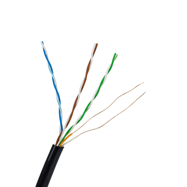 2024 New KINGWIRE  Factory Price Outdoor Utp Cat5e Cmp  Belden  Copper 24AWG 4 Pairs 8 Cores Roll Cat5e Black Network Cable