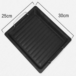 Custom 30cm Rib Lines Kitchen Thickened Turkey <strong>Enamel</strong> Baking <strong>Pan</strong> Skillet <strong>Frying</strong> <strong>Pan</strong> BBQ <strong>Grill</strong> Tray Enameled Baking Tray Plate - Product Image 3