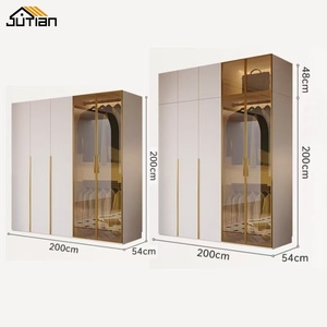 Sang trọng tùy chỉnh vải nội thất tủ gỗ phòng ngủ thiết kế hiện đại amoires tủ quần áo tủ quần áo - Product Image 3