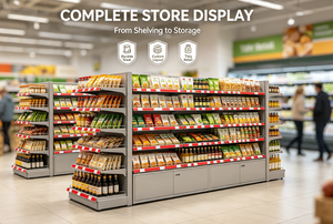 Étagères de rangement pour supermarchés PFT, métalliques, robustes, perforées des deux côtés, revêtement en poudre époxy, installation rapide - Product Image 3
