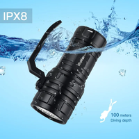 Haute fiabilité 15000LM lampe de poche LED en alliage d'aluminium torche rechargeable USB IPX8 étanche 6 * torche LED pour une utilisation sous-marine