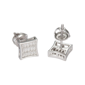 <span class=keywords><strong>Orecchini</strong></span> a Perno Quadrati in Moissanite <span class=keywords><strong>Argento</strong></span> Sterling 925 Taglio Rettangolare VVS Gioielli Minimalisti Ipoallergenici Regalo per Donne - Product Image 4