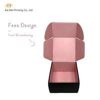 Cajas de envío rosas con logotipo personalizado para pequeñas empresas, cajas de cartón corrugado para correo pequeñas para embalaje, cajas de regalo