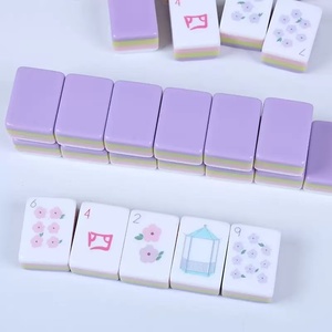 Oh My Mahjong – Ensemble de Mahjong américain de luxe monocouche en acrylique rose nude, durable et exquis, idéal pour les fêtes de jeunes filles - Product Image 5