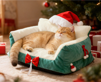 Waylivo Cosplay de Noël pour animaux de compagnie : Bavoirs et chapeaux, Cadeaux de fêtes style Instagram, Costumes décoratifs pour animaux, Accessoires pour animaux motif sapin de Noël