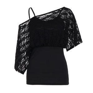 Blusa de Moda para Mujer, de Encaje, con Estampado Digital, Transpirable, de Dos Piezas, de Media Manga, Estilo Dulce y Casual para Verano - Product Image 6