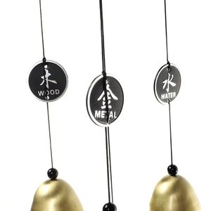 Nouveau pendentif traditionnel en métal pour la maison et le jardin, avec carillons éoliens rétro en bois, eau, feu et terre. - Product Image 4