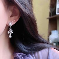Boucles d'oreilles pendantes vintage en forme de croix, zircon, style punk gothique, bijoux d'oreille unisexe, accessoire de mode streetwear hip-hop pour le quotidien, les fêtes et les rendez-vous
