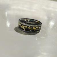 Anillo de Acero de Tungsteno Plateado para Hombre, Serie con Incrustaciones de Oro de 18K, Ancho de 8mm, Venta Directa de Fábrica de Guangzhou, Comercio Electrónico Transfronterizo