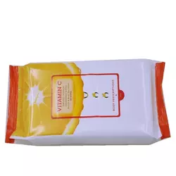 Vitamine C Maquillage Nettoyant Cosmétique Lingettes Humides Visage et Mains Lingettes Nettoyantes Adultes Doux <span class=keywords><strong>Citron</strong></span> Flowpack Non-tissé 20000 Sacs - Product Image 3