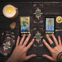 Cartes de tarot personnalisées Jeu d'oracle avec papier d'art à feuille d'or Impression offset de taille personnalisée