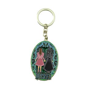 Llaveros de metal personalizados con dijes de bruja para niña, de epoxi con purpurina y esmalte, para la librería IP - Product Image 1