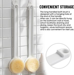 Two-sided PP Bath Body <b>Shower</b> Cleaning Tool Eco-Friendly Scrub <b>Brush</b> With Long Handle Soft Bristles Car Wash Baby Care - Product Image 3