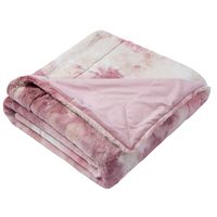 Benutzer definierte Blumenmuster Polyester King Size Winter Soft Pink Krawatte gefärbte Kunst pelz Decke