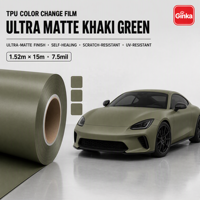 Film de protection de peinture (PPF) en TPU ultra mat vert kaki 1,52*15m 7,5 mil pour voitures militaires, urbaines et tout-terrain