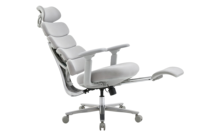 Chaise de bureau ergonomique avec dossier segmenté entièrement inclinable pour les pauses, repose-pieds rétractable, convient à une utilisation à domicile ou au bureau