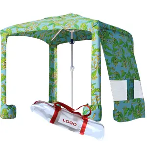 Aangepaste Groothandel Outdoor Draagbare Opvouwbare Cool Strand Cabana Tent, M Xl Aluminium Paal Reizen Picknick Vierkante Zonnescherm Paraplu