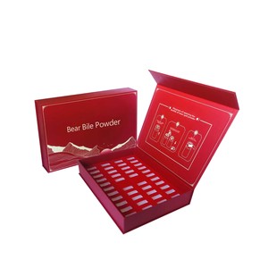 Caja de Cartón Rígida de Lujo Personalizada con Cierre Magnético Rojo, Caja de Papel con Laminación Mate e Inserto de Espuma EVA para Hierbas Medicinales Raras - Product Image 1