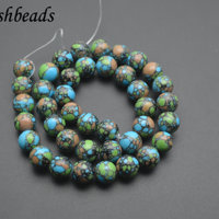 Perles rondes en pierre turquoise multicolores de 4 mm/6 mm/8 mm/10 mm/12 mm pour la fabrication de bijoux
