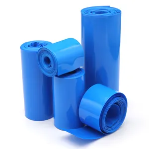 Thấp moq 7-50 mét phẳng kích thước màu xanh PVC thu nhỏ Bọc ống phim PVC phim nhiệt co ngót Ống